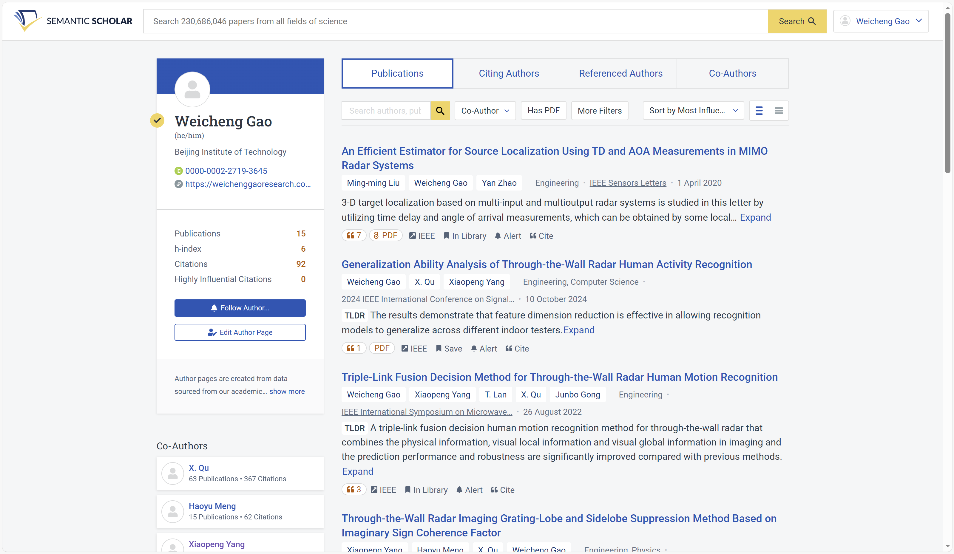 Semantic Scholar Homepage